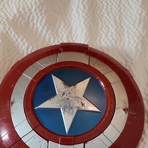 Red and Silver Shield with Blue Star